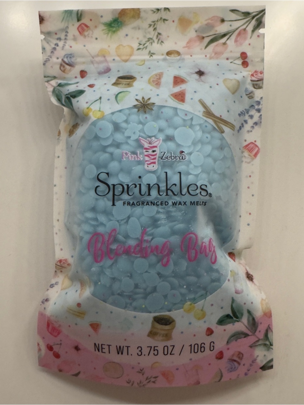 Pink Zebra Sprinkles Blending Bag - Light Blue